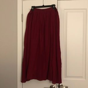 Ann Taylor Garnet Red Maxi Skirt, Size 14